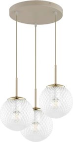 Brilagi - STELLA kábeles függeszték 3xE27/60W/230V bézs/arany