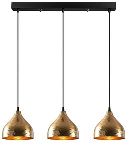 Fekete-aranyszínű függőlámpa fém búrával Tattoo – Opviq lights