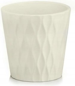 Kerámia Fedő Virágtartó 16 x 16 cm Krémszínű