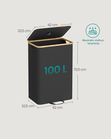 ECOVIA szelektív hulladékgyűjtő palackokhoz és dobozokhoz, 100l, fekete/bézs SongmicsHome