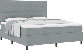 vidaXL Boxrugós ágy matracmal Világosszürke 180 x 200 cm szövet