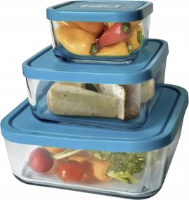 Üveg Tartályok Fedéllel Mosogatógép Tálak Uzsonnás doboz Szett 3 db-os