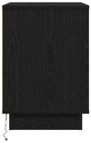 Éjjeli asztal LED-del Fekete tölgy 50x34,5x50 cm