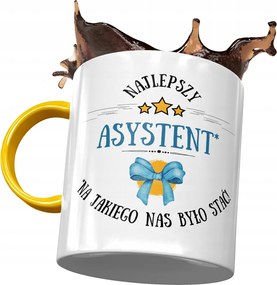 Sárga Bögre Asszisztensnek Legjobb Asszisztens Bögre Nyomtatott Fotóval