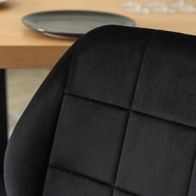 Étkezőgarnitúra 6 db. Fekete Bársony Irys székkel. Bővíthető asztal EDWIN 160-260 cm