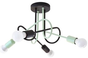 Felületre szerelhető csillár OXFORD 4xE27/15W/230V fekete/zöld