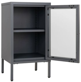 Dalby vitrin, 1 ajtó, acél, szürke 38x35x70 cm