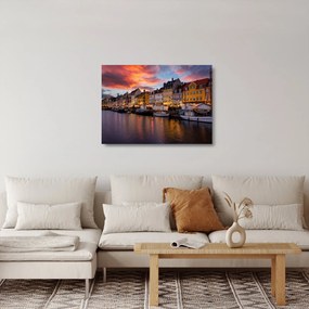 Üveg kép - Nyhavn, Koppenhága (70x50 cm)