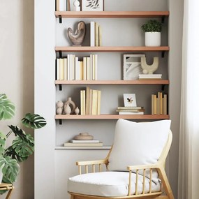 világosbarna kezelt tömör tölgyfa fali polc 80x30x(2-4) cm