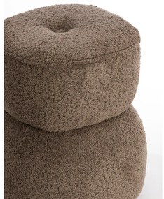 Barna buklé puff Leyla – Light &amp; Living