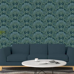 Arthouse Signature 2 Floral Trail kék-zöld leveles vlies tapéta – 259408