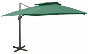 zöld dupla tetejű konzolos napernyő 300 x 300 cm