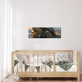 Kép - Teknős és hegyvidéki táj (órával) (90x30 cm)