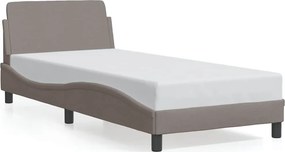 vidaXL tópszínű szövet ágykeret fejtámlával Dover 90x190 cm