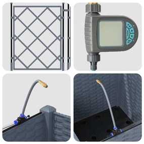 Kerti ültetők Világosszürke 40 x 40 x 142 cm Acél