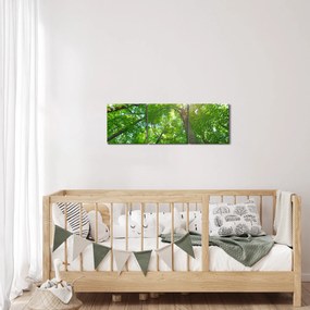 Kép - Erdő (órával) (90x30 cm)