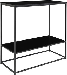 Konzolasztal 2 polccal, fekete 80x36x80cm