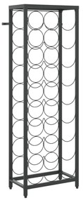 fekete kovácsoltvas bortartó 27 palackhoz 34 x 18 x 100 cm