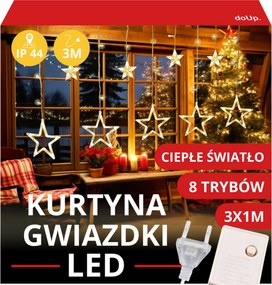 Led Függöny 3M 120 Lámpa Csillagok Meleg Fehér Dekorációs Fény