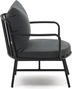 Fekete fém kerti fotel Bramant – Kave Home