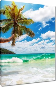 Vászonkép 80x120 Paradicsomi tengerpart pálmafákkal