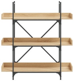 3-szintes sonoma tölgy szerelt fa könyvespolc 100x33x108,5 cm
