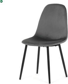 Jídelní židle, šedá, sametová látka, CT-V2971 GREY4