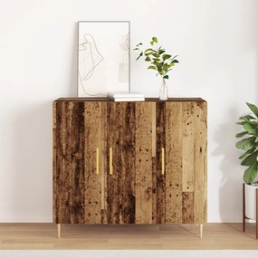 oldalajtó régi fából, 90x34x80 cm, tömör újrahasznosított