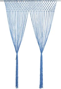 vidaXL kék makramé pamutfüggöny 140 x 240 cm