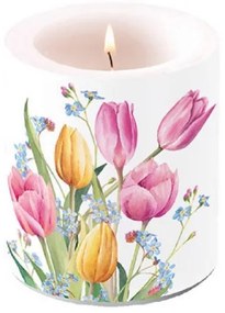 Tulips Bouquet átvilágítós gyertya 10x10cm