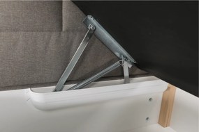 Boxspring típusú ágy 160x200, szürkésbarna taupe, FERATA TV KOMFORT