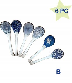 Miso Pho Leveses Kanál Ázsiai Ételekhez Kék Kerámia 6 Db