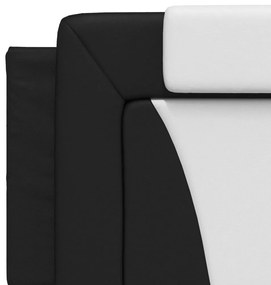 fekete és fehér műbőr ágykeret Viana matrac nélkül 160 x 200 cm