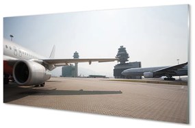Üvegképek Repülőgép repülőtér ég objektumok 100x50 cm