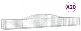 vidaXL 20 db íves horganyzott vas gabion kosár 400x50x40/60 cm