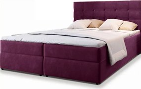 Kárpitozott boxspring ágy GLORIEN 180x200 cm bíbor Matrac: Bonell rugós matrac