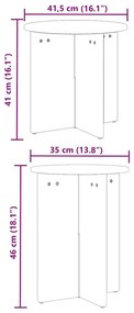 Dohányzóasztal 2 pcs Viaszbarna 41.5 x 41.5 x 41 cm