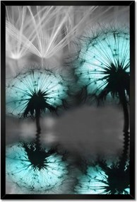 Poszter keretben 40x60 Türkiz pitypangok Víz