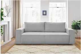 Világosszürke kordbársony kinyitható kanapé 245 cm Nihad – Bobochic Paris