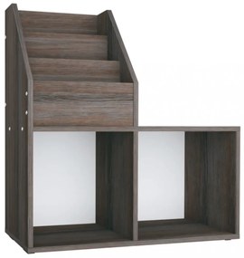 szürke-sonoma színű szerelt fa gyerek újságtartó 71x30x78,5 cm