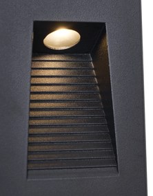 Modern Süllyesztett Fali Lámpa Fekete 7cm LED-del IP65 - Trem