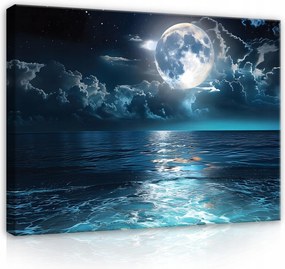 Vászonkép Tenger Hold Éjszaka Vászon Fal Hálószoba Nappali Modern 100x70