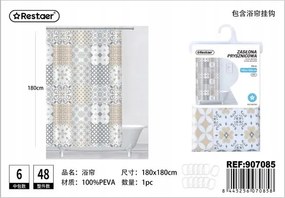 Etnikai Zuhanyfüggöny Eva 180x180cm Bézs színben