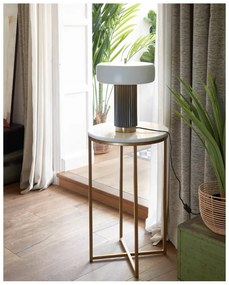 Fehér-zöld asztali lámpa fém búrával (magasság 37,5 cm) Serenella – Kave Home