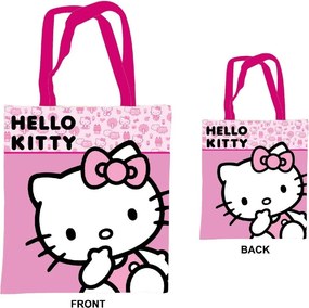 Hello Kitty Pink vászontáska, bevásárlótáska 44 cm