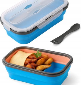 Összecsukható Szilikon Uzsonnás Doboz 800ML Iskolai Ételtároló