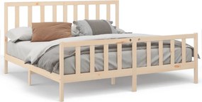 vidaXL tömör fenyőfa ágy matrac nélkül 200 x 200 cm
