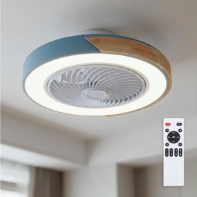 Brilagi - LED dimmelhető lámpatest ventilátorral LED/38W/230V 50 cm kék/tölgy + távirányító