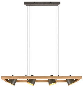 Szürke-natúr színű függőlámpa Bell – Trio