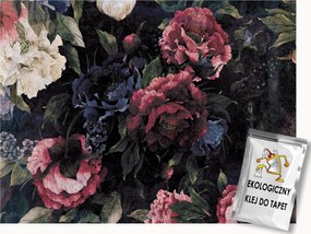 Fotótapéta Flizelina Természet Virágok Sötét bordó bazsarózsa 200x140 ragasztó